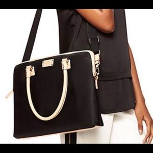 Kate Spade Black Laptop Bag, Hot Pink Interior